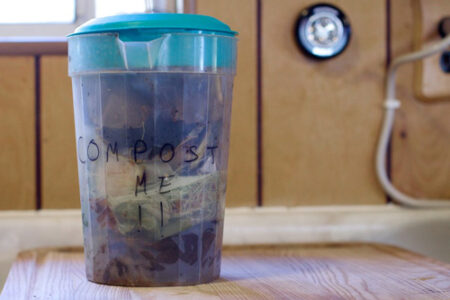 Tub with content ready to be composted